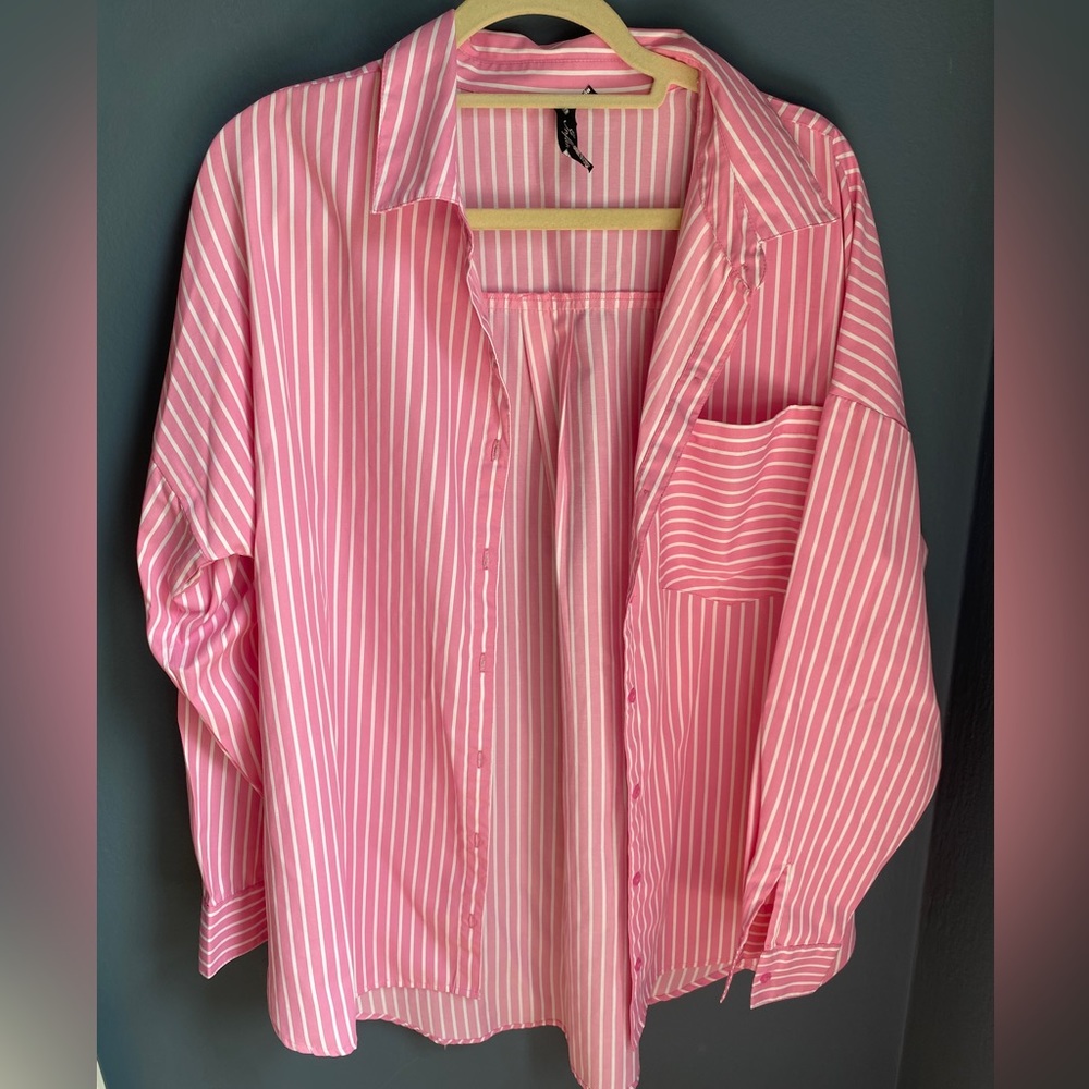 Nasty Gal Pink Button Down